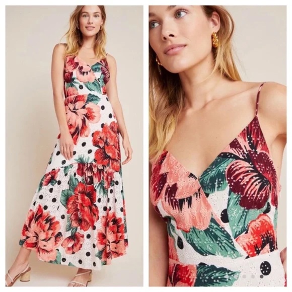 Farm Rio Riviera Eyelet Maxi Dress 